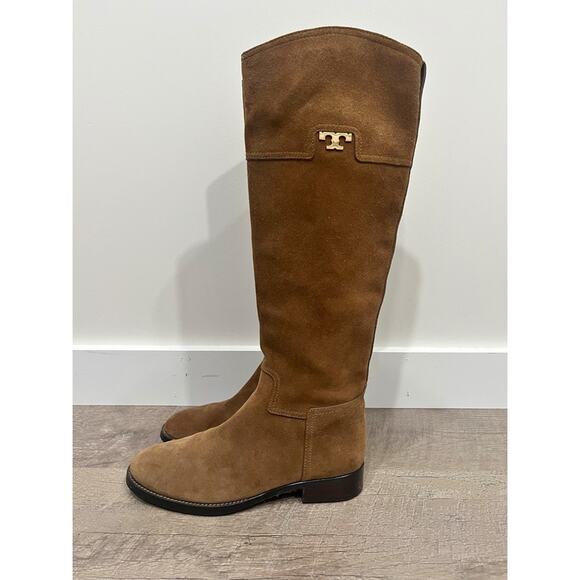 Tory Burch Tan Suede Wembley Riding Knee Length Boots - Picture 1 of 10